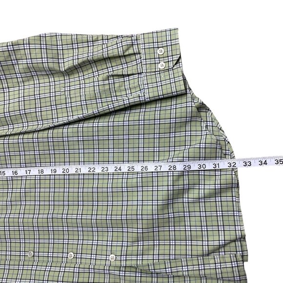 SCOTT BARBER BUTTON DOWN SHIRT PLAID CHECK MENS XL 100% COTTON OFFICE BREATHABLE - Picture 6 of 7